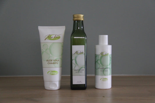 take care of your hair box met shampoo haarmasker en conditioner van het merk Aloe vera de Mallorca
