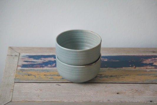set van 2 bowls blue stone