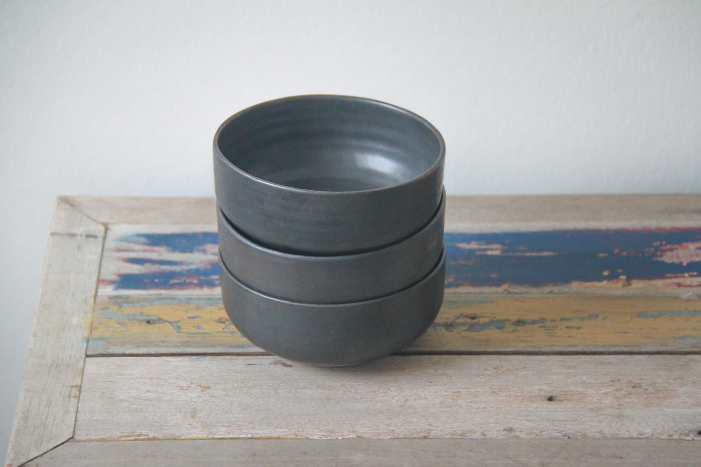 set van 3 bowls antique black