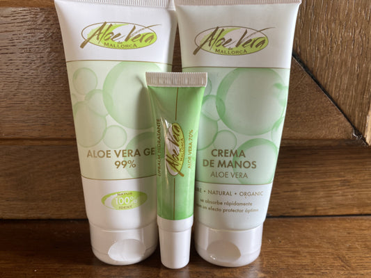 start to aloe vera box met aloe vera gel 99 procent handencreme en lippenbalsem