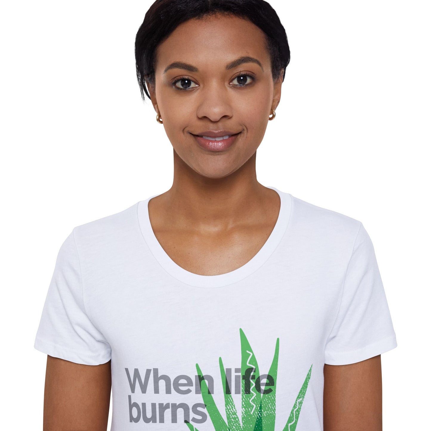 Inspirational Women Organic Short Sleeve T-Shirt - 'When Life Burns, You Will Cool You Down'