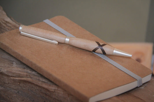 Houten balpen 'Louise special' - kerselaar - notelaar touch - gun metal