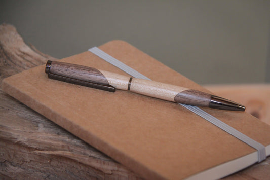 Houten balpen 'Louise special' - notelaar - kerselaar - gun metal