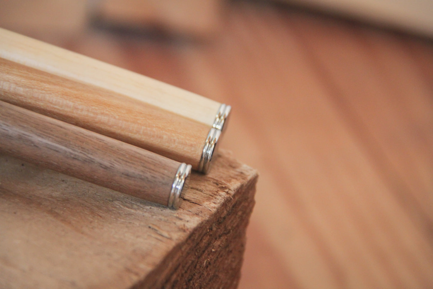 Houten vulpen 'Lucie' - notelaar - chrome