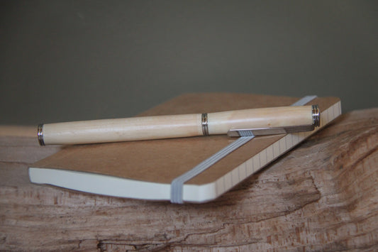 Houten vulpen 'Lucie' - kerselaar - chrome