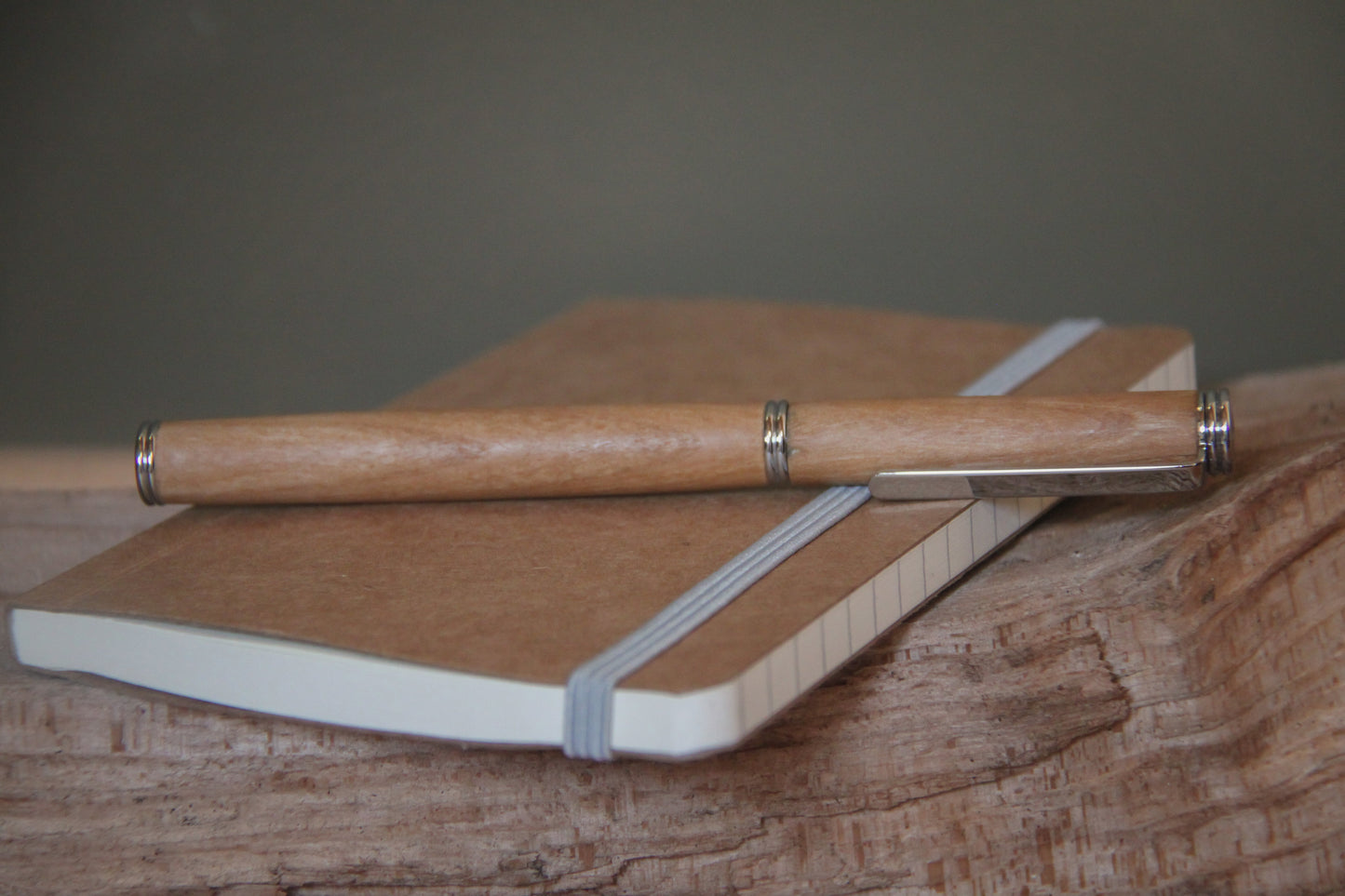 Houten vulpen 'Lucie' - irokko - chrome