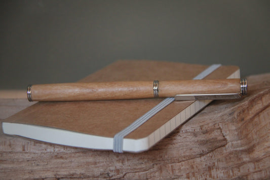 Houten vulpen 'Lucie' - irokko - chrome