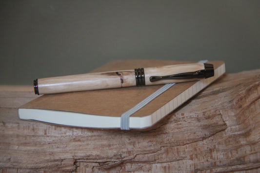 Houten vulpen 'Lucien' - olijf- gun metal