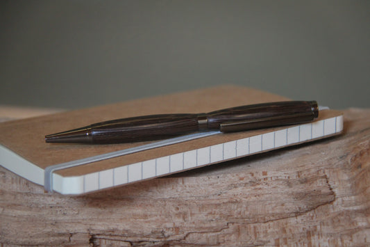 Houten balpen 'Louise' -wengé- gun metal