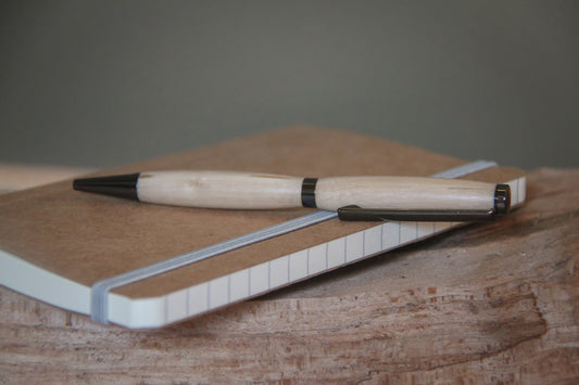 Houten balpen 'Louise' -olijf- gun metal